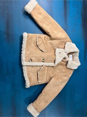 Zara Tan Jacket with Cream Sherpa Lining